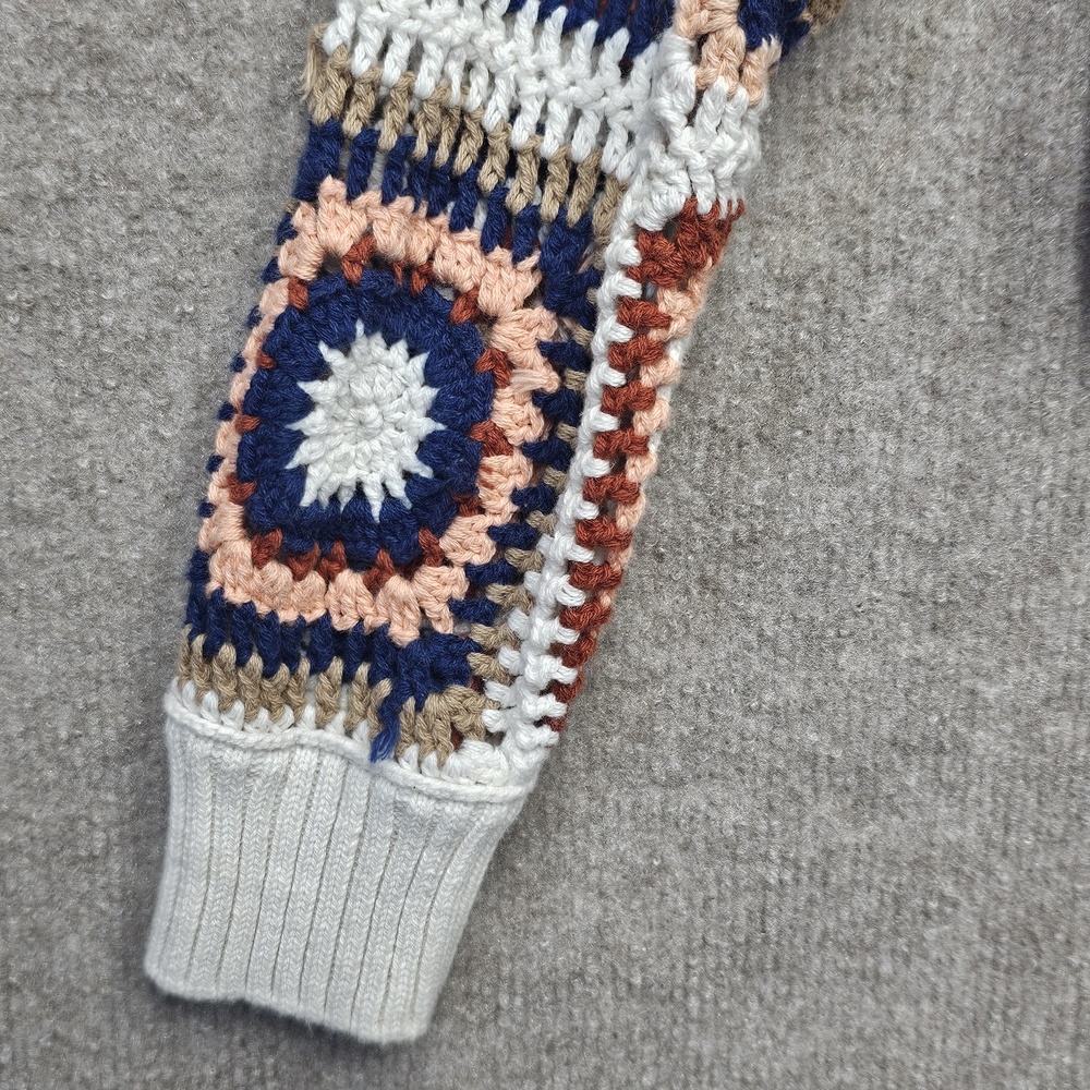 American Eagle XS Crochet Granny Square Boho Cropped Sweater - Picture 5 of 10